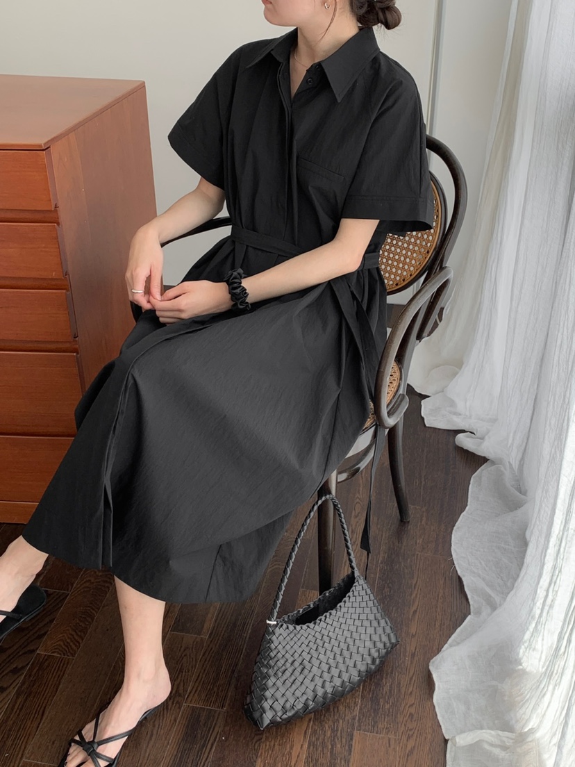 LONG PEAK韓國直郵㊣東大門實拍女裝新款熱賣連衣裙含腰帶LONG PEAK連衣裙