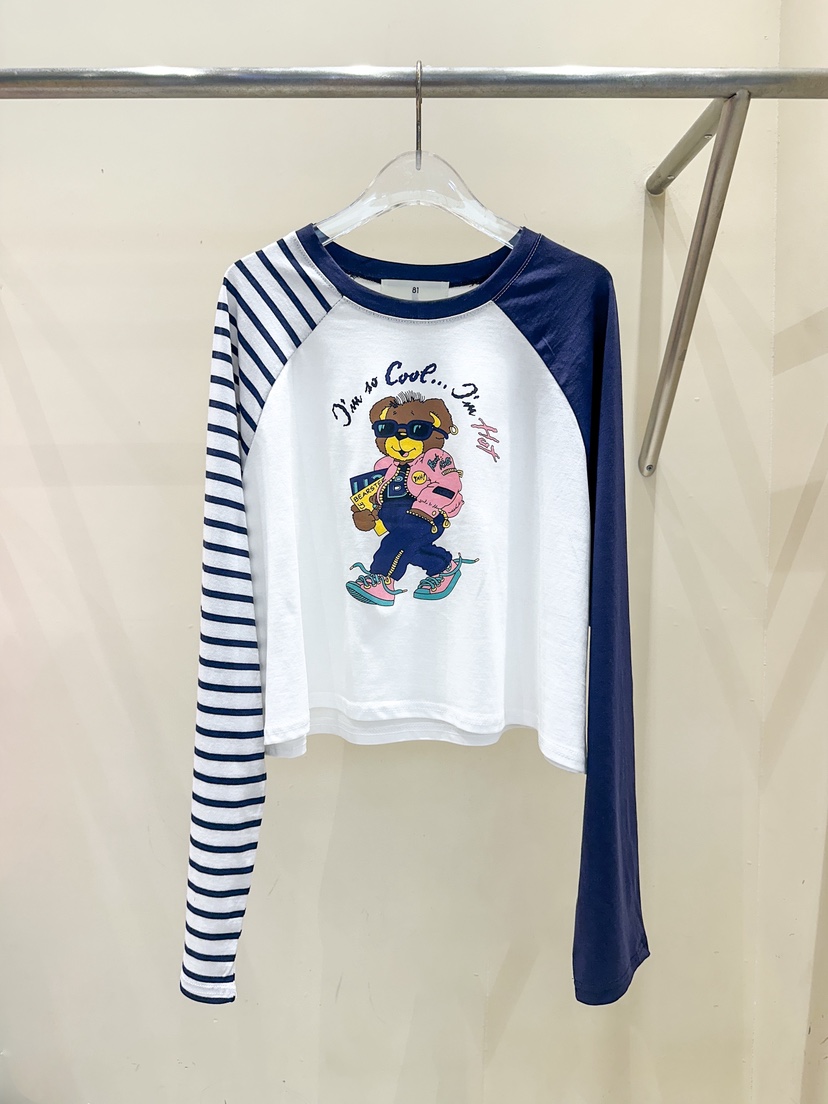 81 MARKET-L直郵韓國代購㊣女裝新品人氣休閑推薦長袖T恤81 MARKET-L長袖T恤圖色2