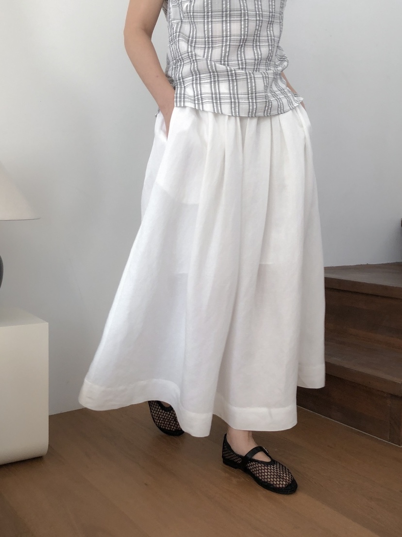 LONG PEAK韓國㊣直郵東大門代購女裝新品人氣長裙喇叭亞麻LONG PEAK長裙