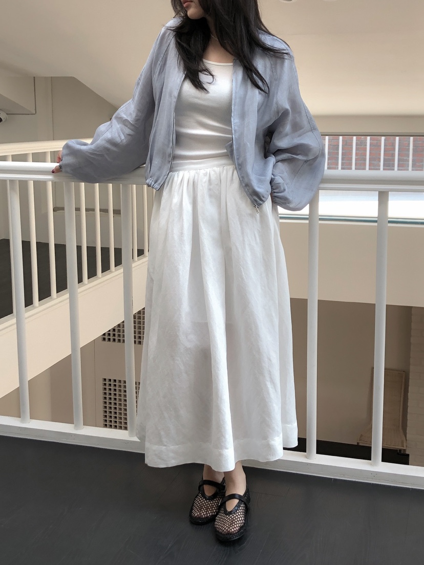 LONG PEAK韓國㊣直郵東大門代購女裝新品人氣長裙喇叭亞麻LONG PEAK長裙