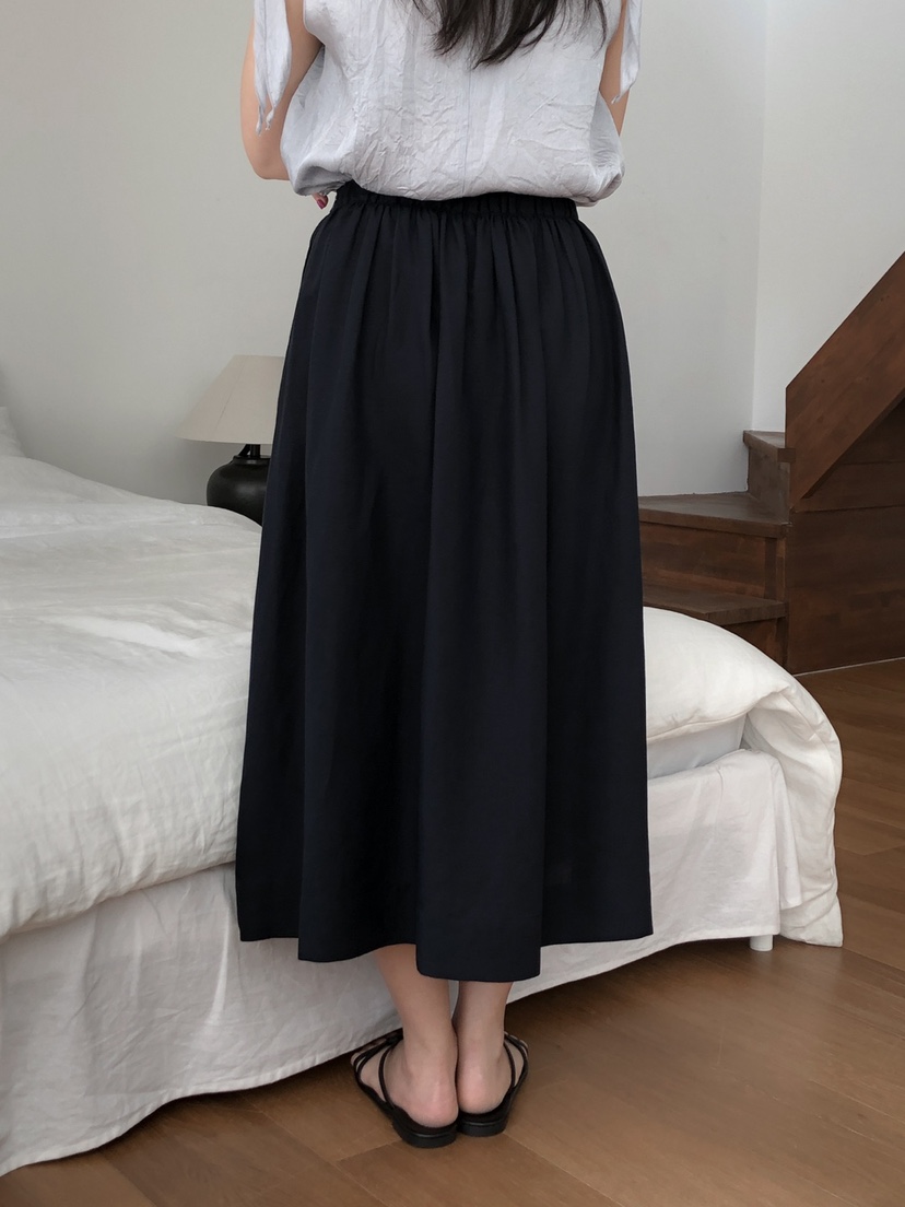LONG PEAK韓國㊣直郵東大門代購女裝新品人氣長裙喇叭亞麻LONG PEAK長裙