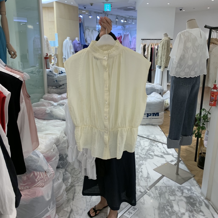 ALMOND韓國㊣直郵東大門代購女裝新款休閑熱賣人氣襯衫蕾絲衫ALMOND襯衫/蕾絲衫