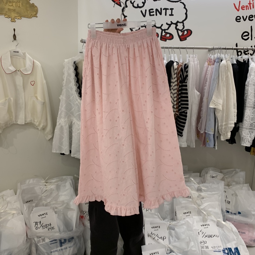 VENTI韓國直郵㊣女裝新品熱賣推薦25春夏時尚休閑休閑褲蕾絲VENTI休閑褲圖色2