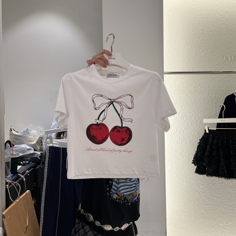 TYCHE韓國直郵㊣東大門實拍女裝新品推薦熱賣25春夏休閑T恤TYCHET恤圖色1