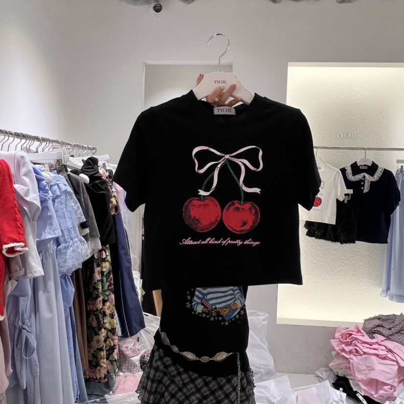 TYCHE韓國直郵㊣東大門實拍女裝新品推薦熱賣25春夏休閑T恤TYCHET恤圖色3