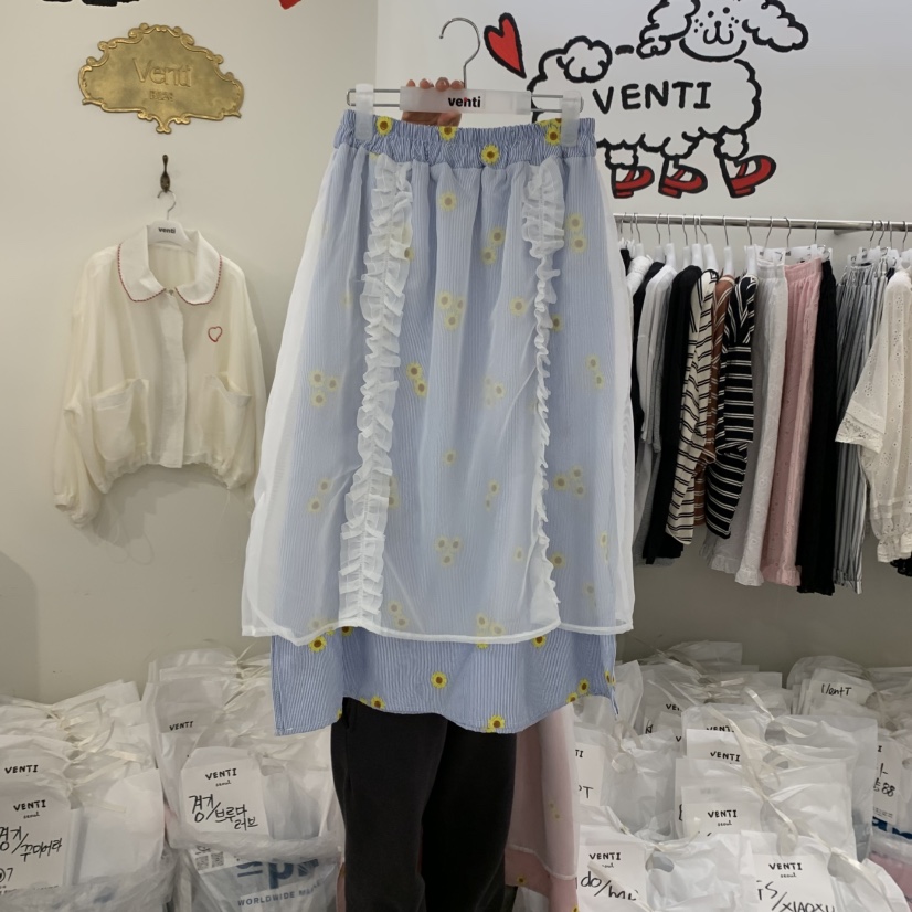 VENTI韓國直郵㊣女裝新款25春夏休閑推薦熱賣時尚半身裙中短裙VENTI半身裙/中短裙