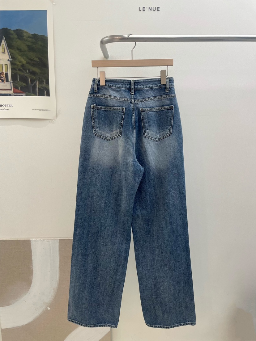 LENUE韓國直郵㊣女裝新款熱賣推薦人氣25春夏休閑牛仔褲拉絨LENUE牛仔褲