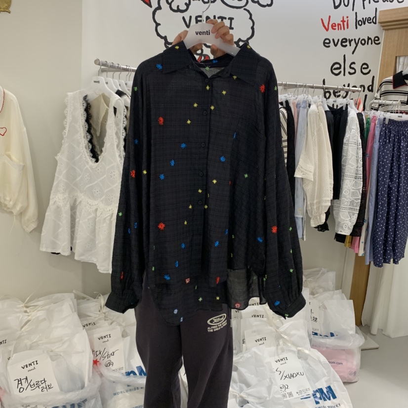 VENTI直郵韓國代購㊣女裝新款人氣休閑推薦25春夏襯衫蕾絲衫VENTI襯衫/蕾絲衫圖色4