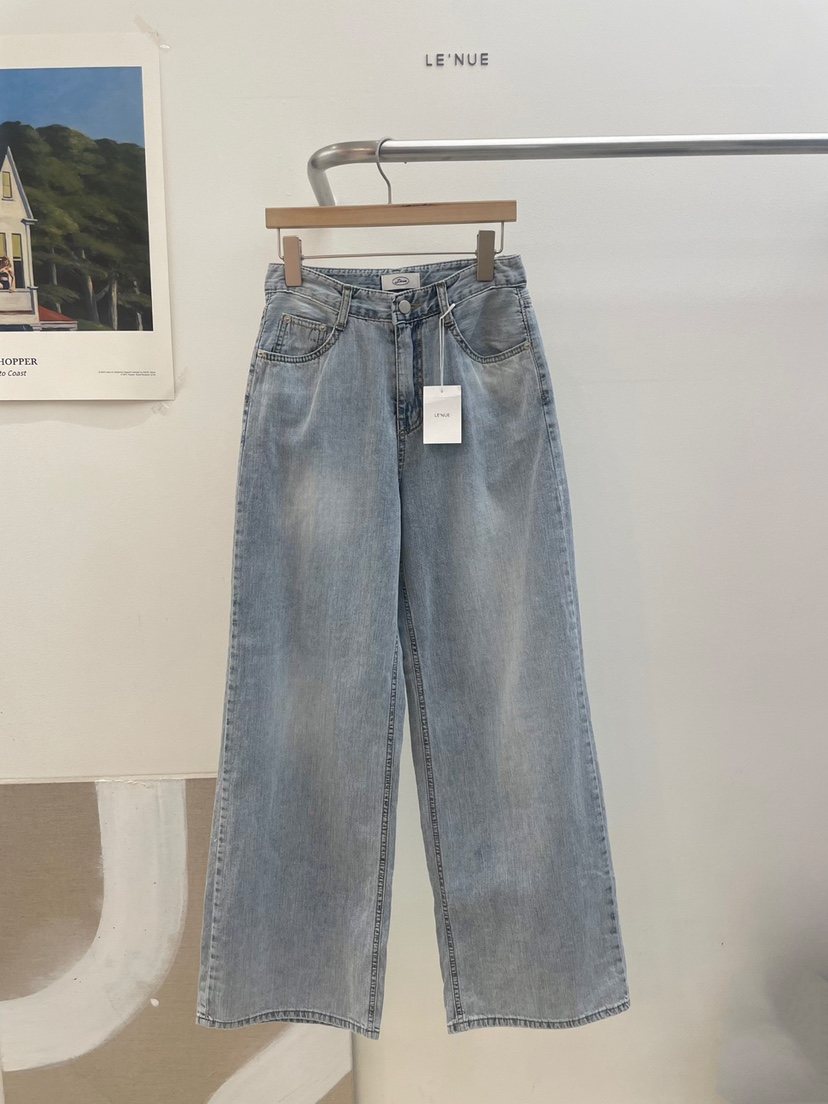 LENUE韓國直郵㊣東大門實拍女裝新品休閑推薦25春夏熱賣牛仔褲LENUE牛仔褲圖色1
