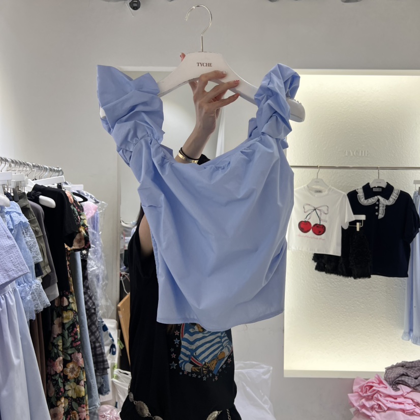 TYCHE韓國直郵㊣東大門實拍女裝新款推薦人氣時尚襯衫蕾絲衫TYCHE襯衫/蕾絲衫圖色2