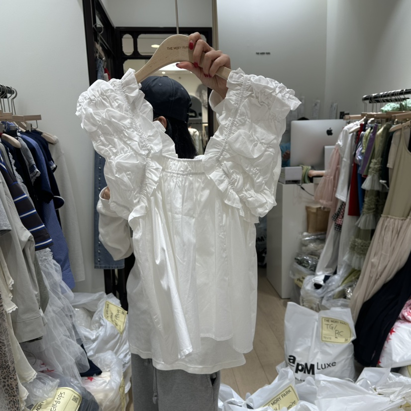 THEMORYPARK韓國直郵㊣女裝新品休閑人氣推薦吊帶背心泡泡袖THE MORY PARK吊帶/背心