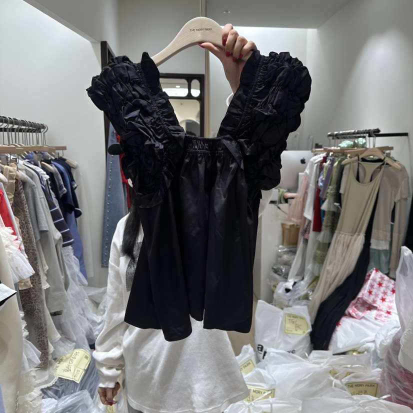 THEMORYPARK韓國直郵㊣女裝新品休閑人氣推薦吊帶背心泡泡袖THE MORY PARK吊帶/背心圖色2
