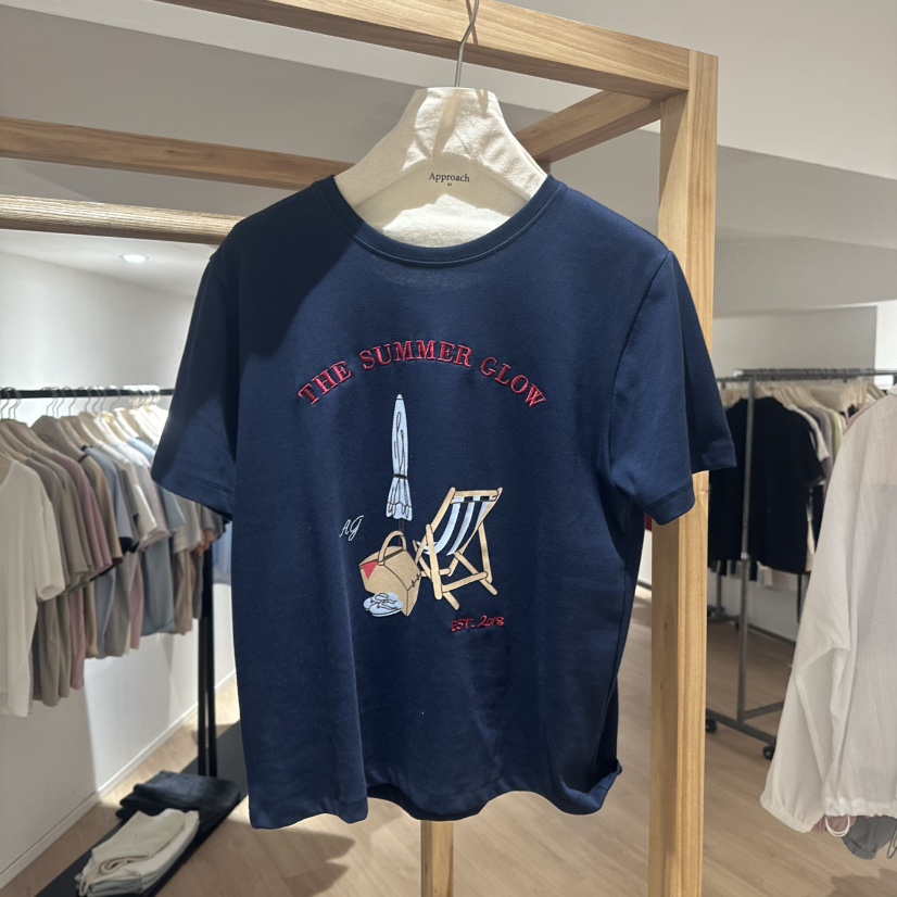 APPROACH0.1韓國㊣直郵東大門代購女裝新款時尚人氣25春夏T恤APPROACH0.1T恤圖色2