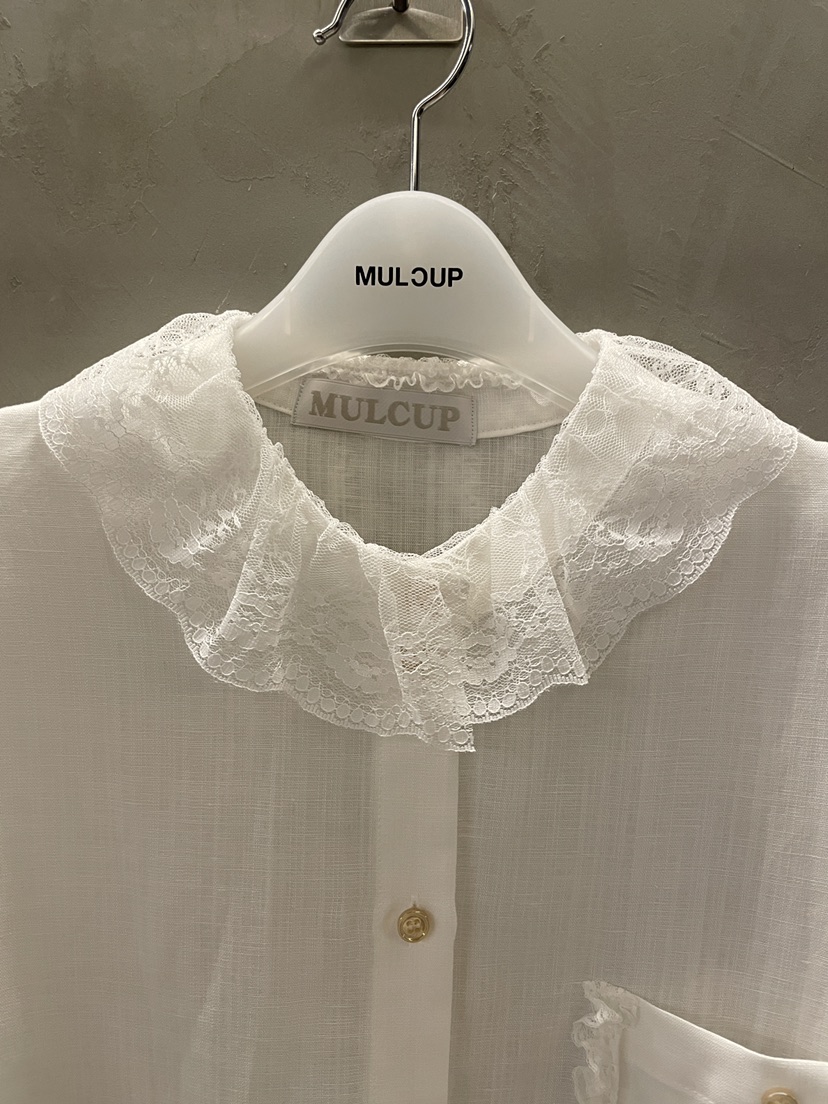 MULCUP直郵韓國代購㊣女裝新款人氣休閑熱賣25春夏襯衫蕾絲衫MULCUP襯衫/蕾絲衫