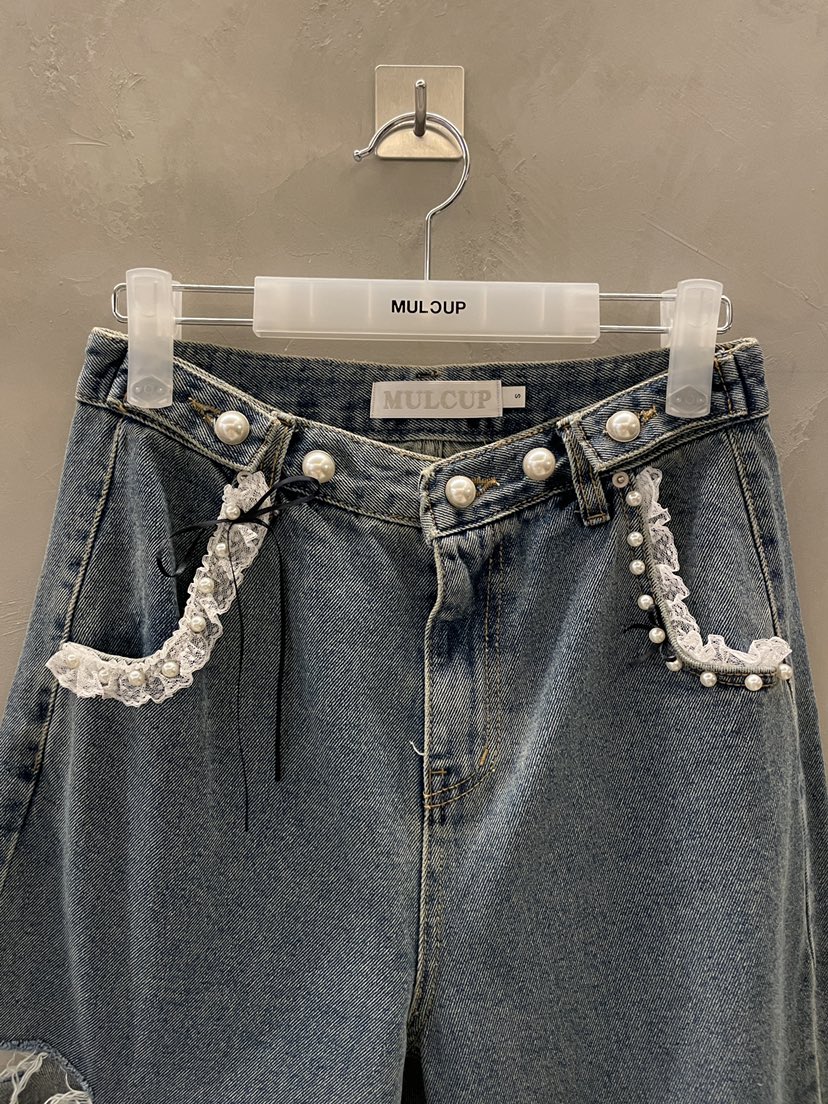 MULCUP直郵韓國代購㊣女裝新品時尚人氣推薦休閑25春夏牛仔褲MULCUP牛仔褲