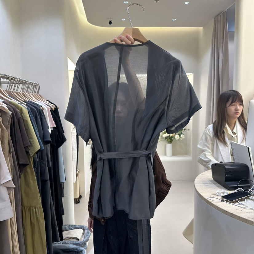 MATIERE直郵韓國代購㊣女裝新品時尚熱賣休閑25春夏夾克含腰帶MATIERE夾克