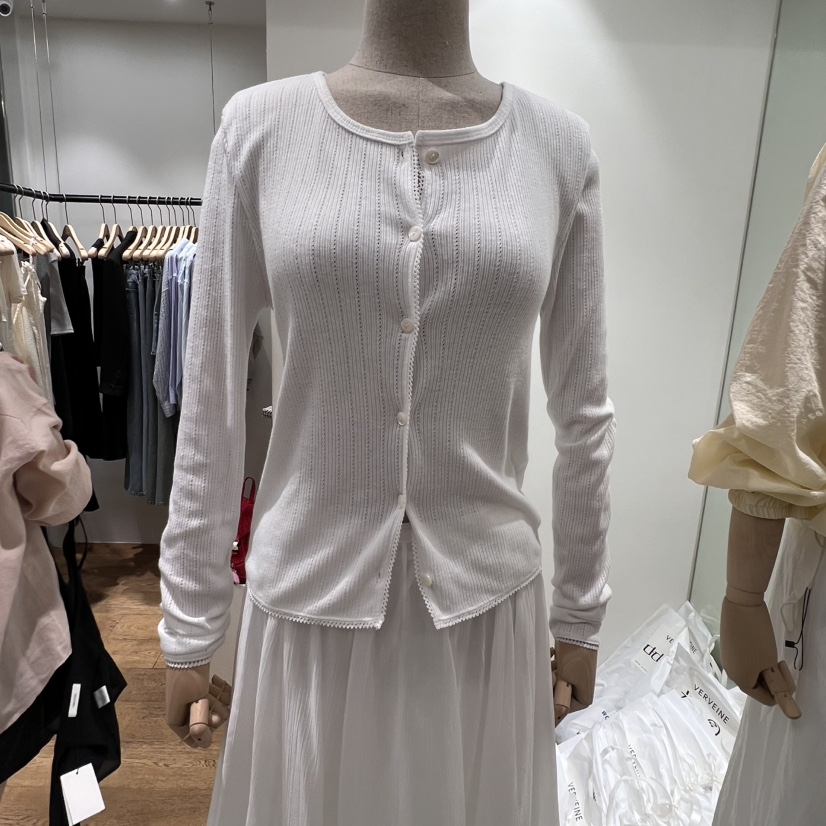 VERVEINE韓國㊣直郵東大門代購女裝新款25春夏針織衫蕾絲開衫VERVEINE針織衫
