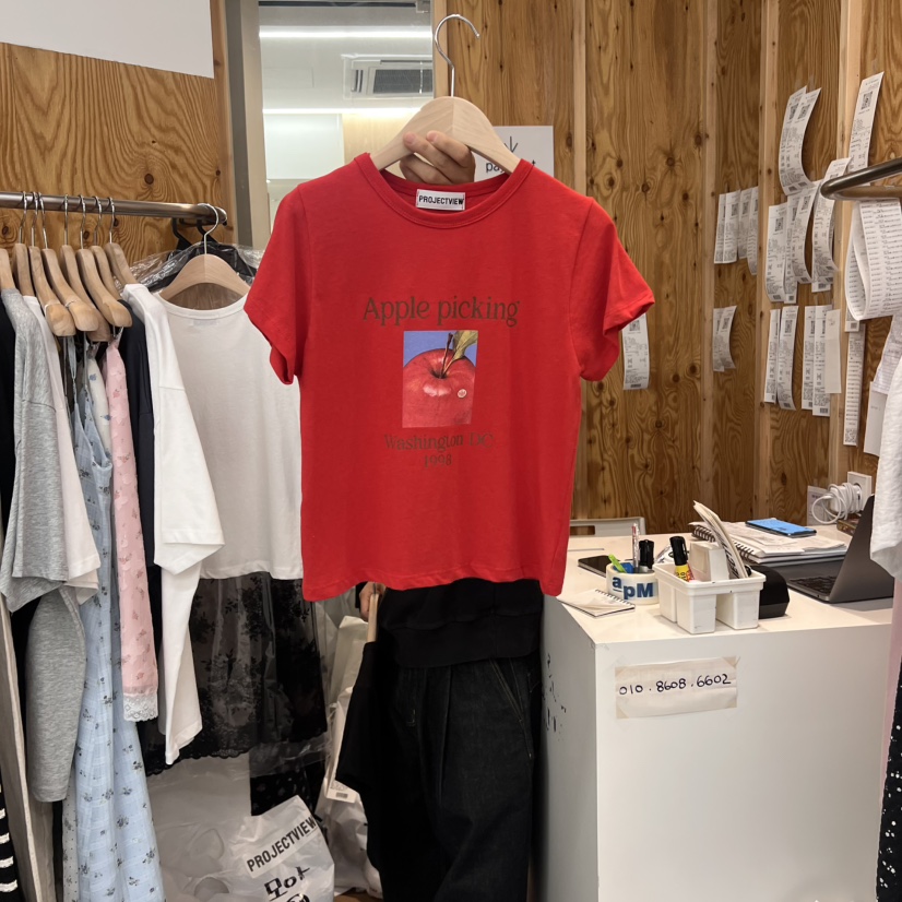 PROJECTVIEW韓國直郵㊣女裝新款25春夏推薦熱賣人氣時尚T恤PROJECTVIEWT恤圖色2
