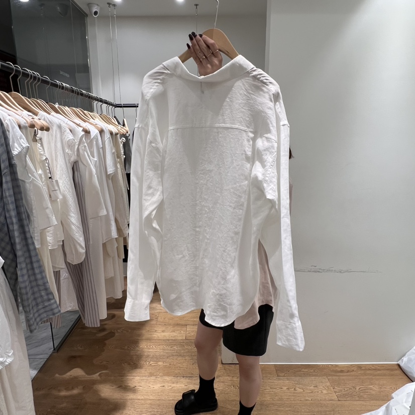 VERVEINE韓國㊣直郵東大門代購女裝新款25春夏襯衫蕾絲衫亞麻VERVEINE襯衫/蕾絲衫