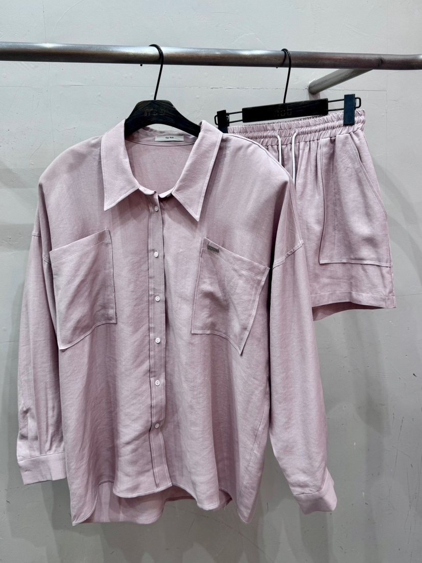 NOB韓國直郵㊣東大門實拍女裝新品推薦25春夏套裝兩件套亞麻NOB套裝圖色2
