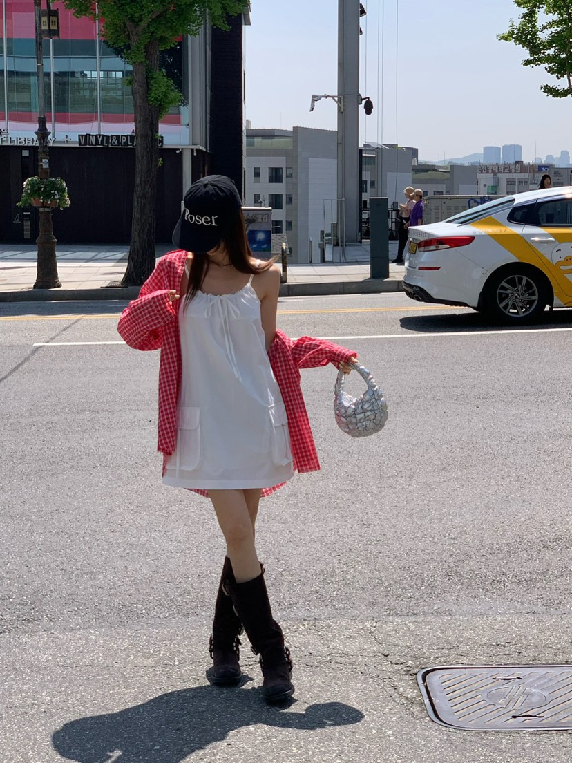 REVE CITE-L韓國直郵女裝新品人氣休閑時尚真品連衣裙口袋REVE CITE連衣裙