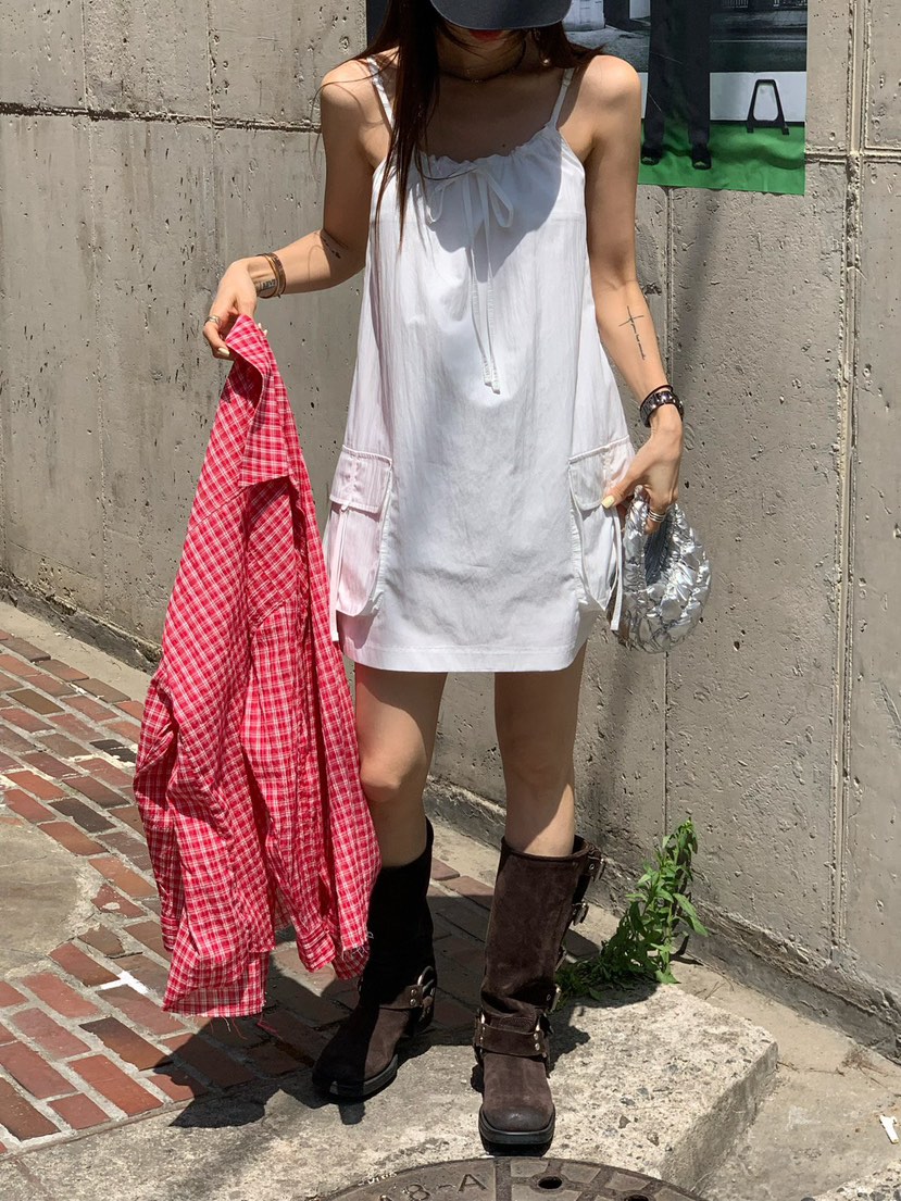 REVE CITE-L韓國直郵女裝新品人氣休閑時尚真品連衣裙口袋REVE CITE連衣裙