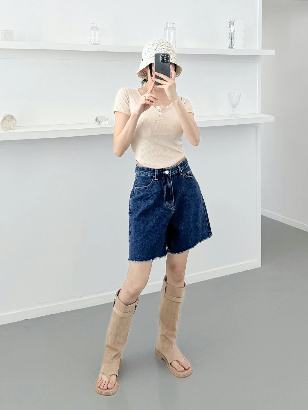 DOUBLEM韓國代購女裝新款真品時尚人氣職業推薦休閑熱賣牛仔褲DOUBLEM牛仔褲