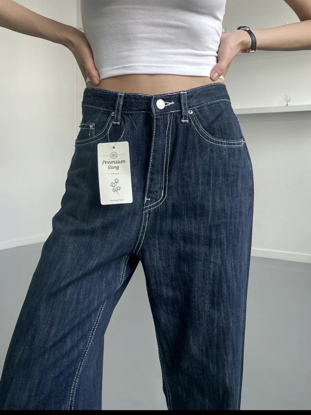 DOUBLEM韓國直郵女士新品職業人氣真品25春夏熱賣時尚牛仔褲DOUBLEM牛仔褲