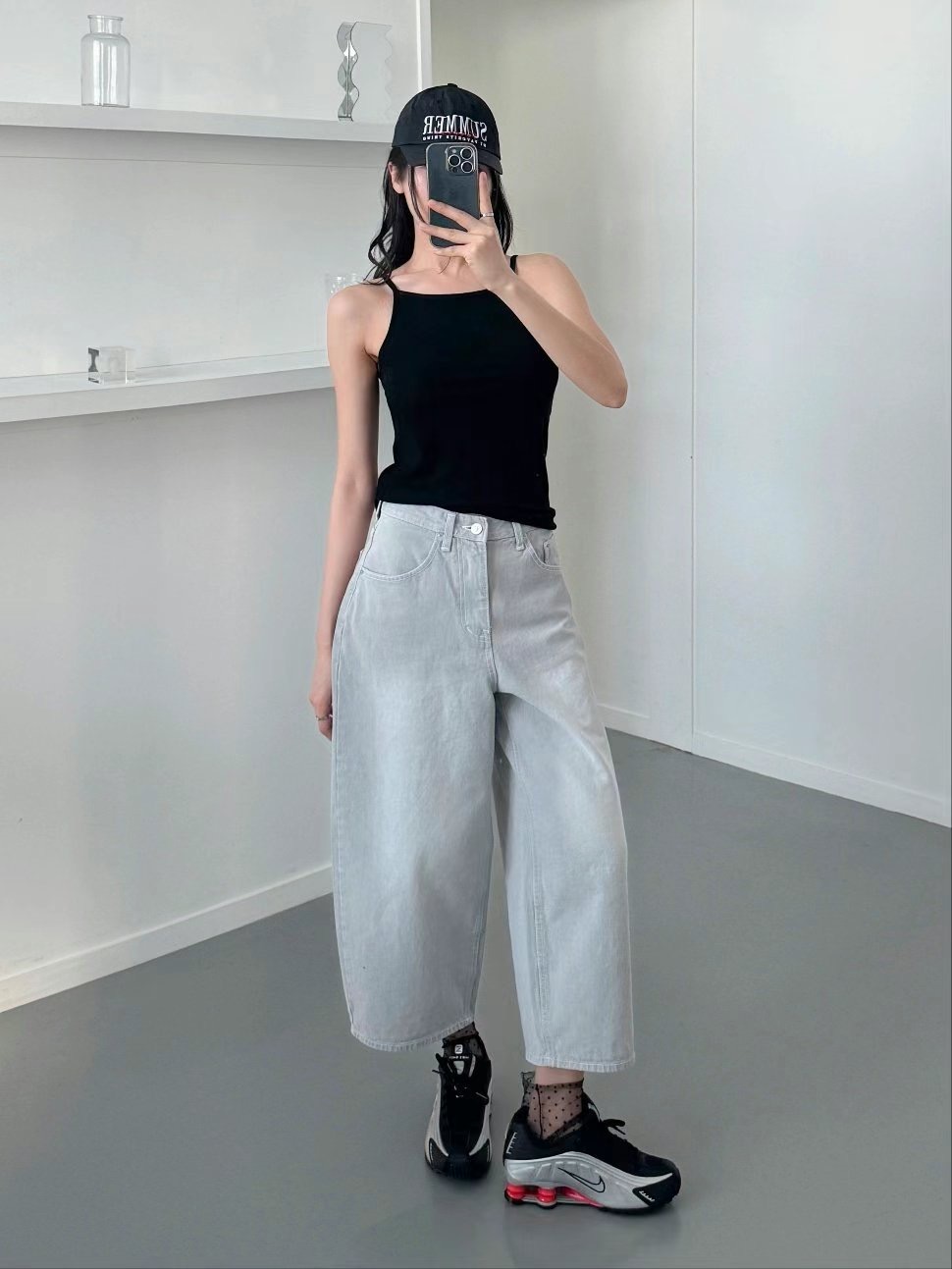 DOUBLEM韓國直郵女裝新款職業休閑熱賣人氣真品時尚25春夏牛仔褲DOUBLEM牛仔褲