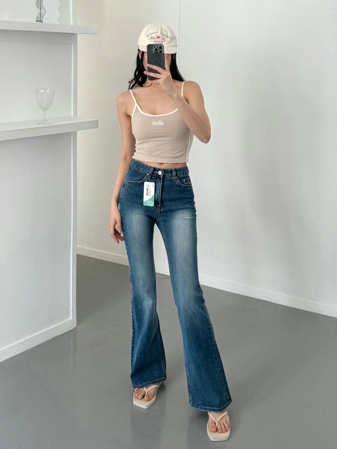 DOUBLEM韓國代購女士新款推薦熱賣時尚休閑真品人氣25春夏牛仔褲DOUBLEM牛仔褲