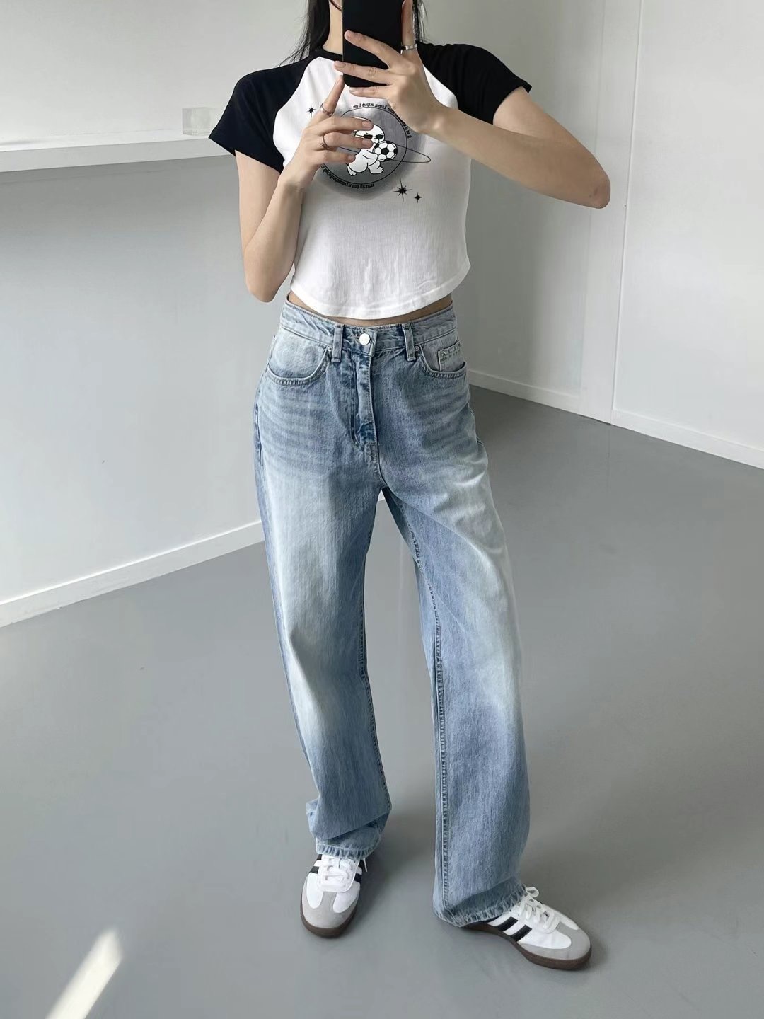 DOUBLEM東大門代購女裝新款推薦25春夏人氣職業休閑時尚牛仔褲DOUBLEM牛仔褲