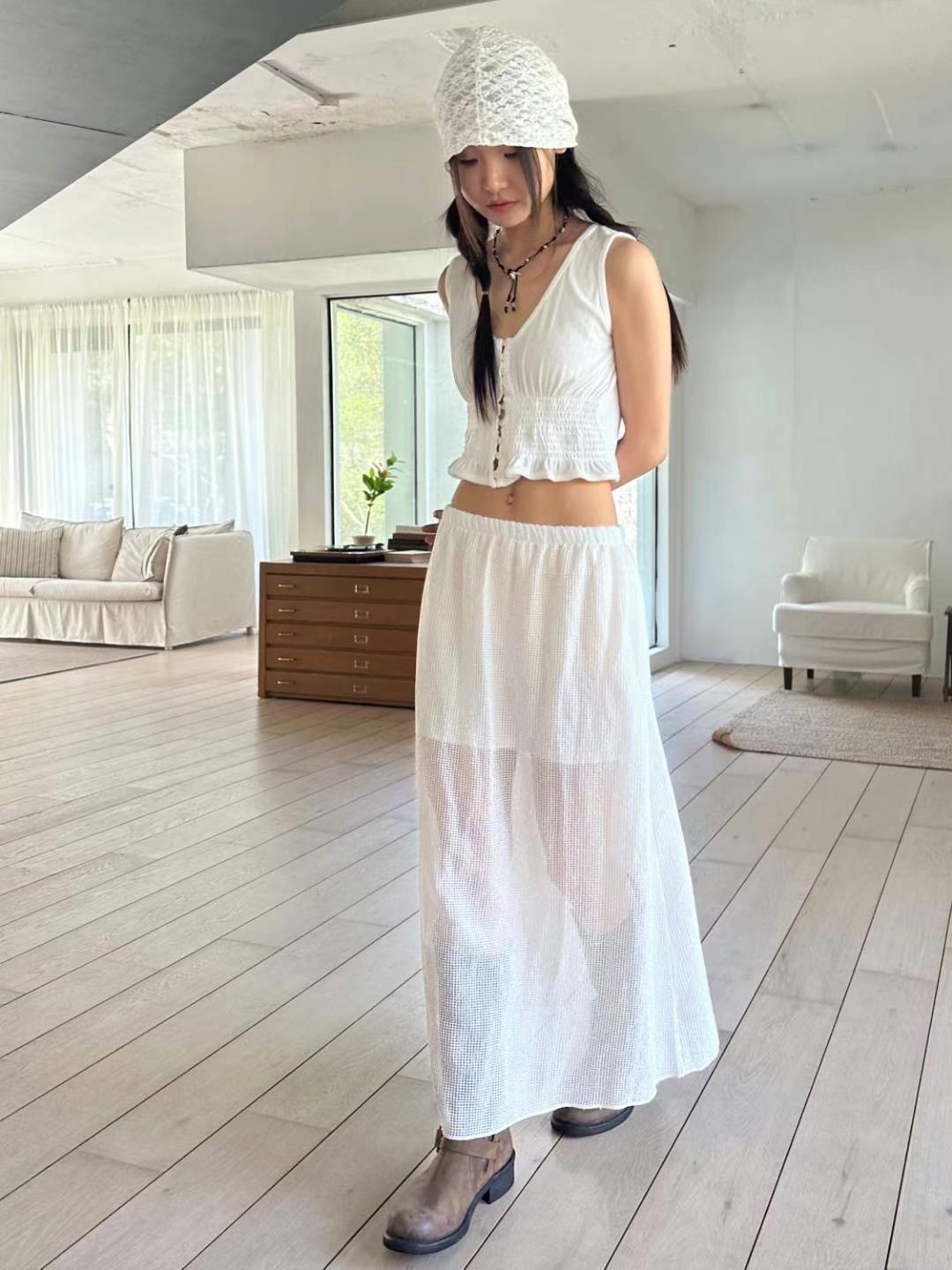 EXCUSE韓國代購女裝新款推薦休閑人氣熱賣真品時尚25春夏長裙EXCUSE長裙