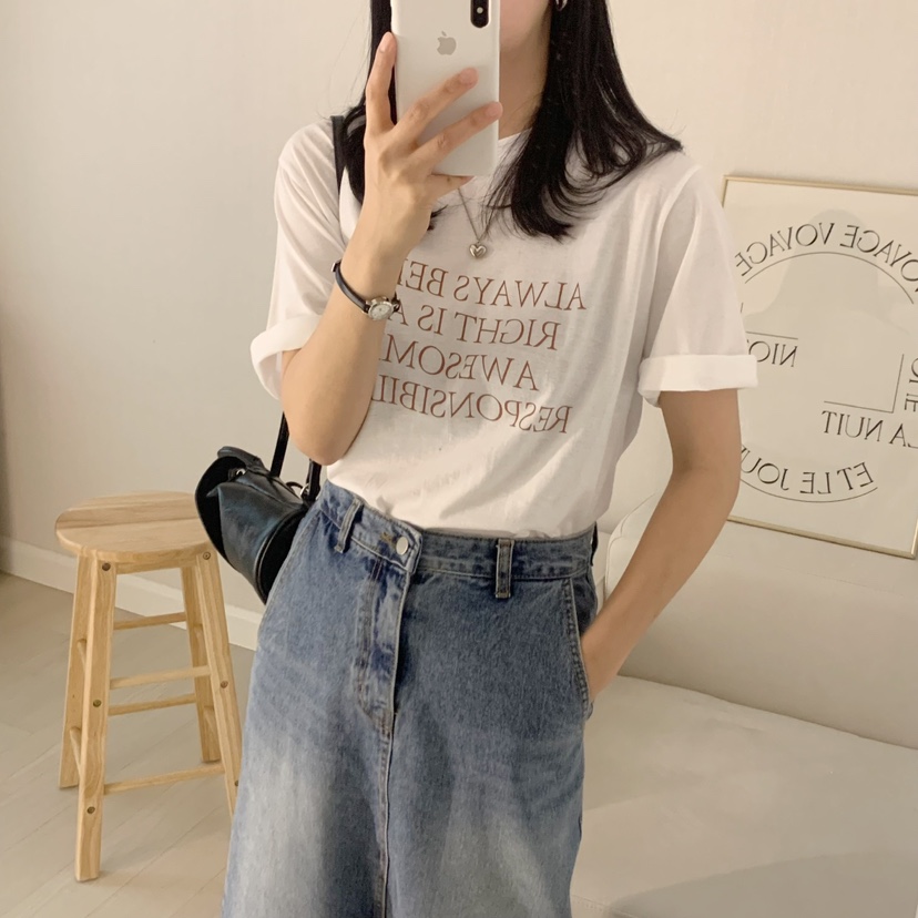 HELLO JINI韓國直郵女裝新款時尚真品休閑職業熱賣25春夏T恤HELLO JINIT恤