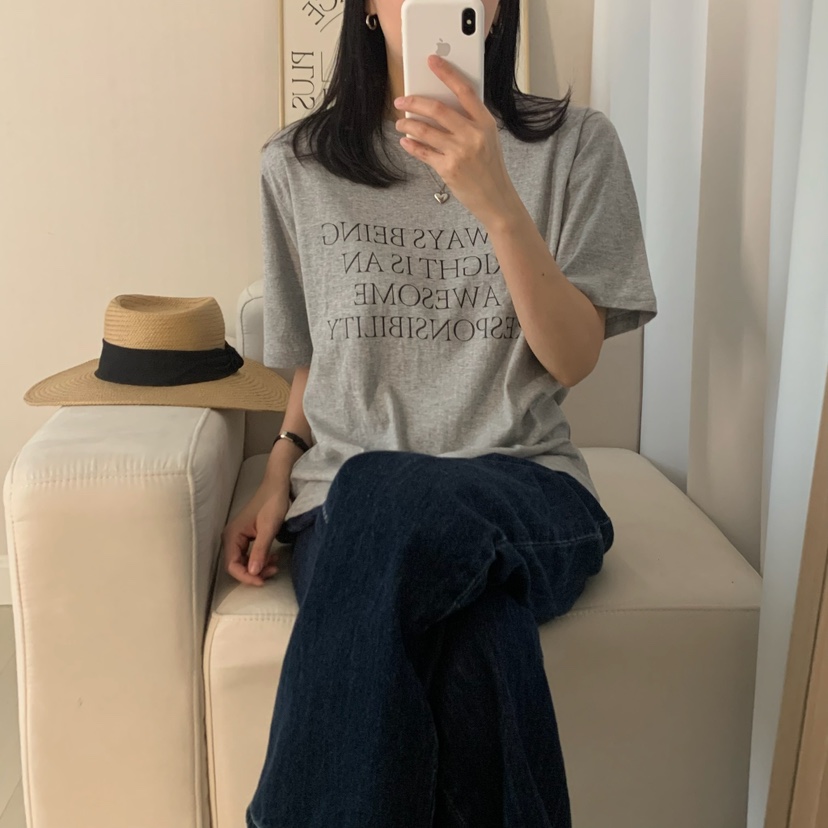HELLO JINI韓國直郵女裝新款時尚真品休閑職業熱賣25春夏T恤HELLO JINIT恤