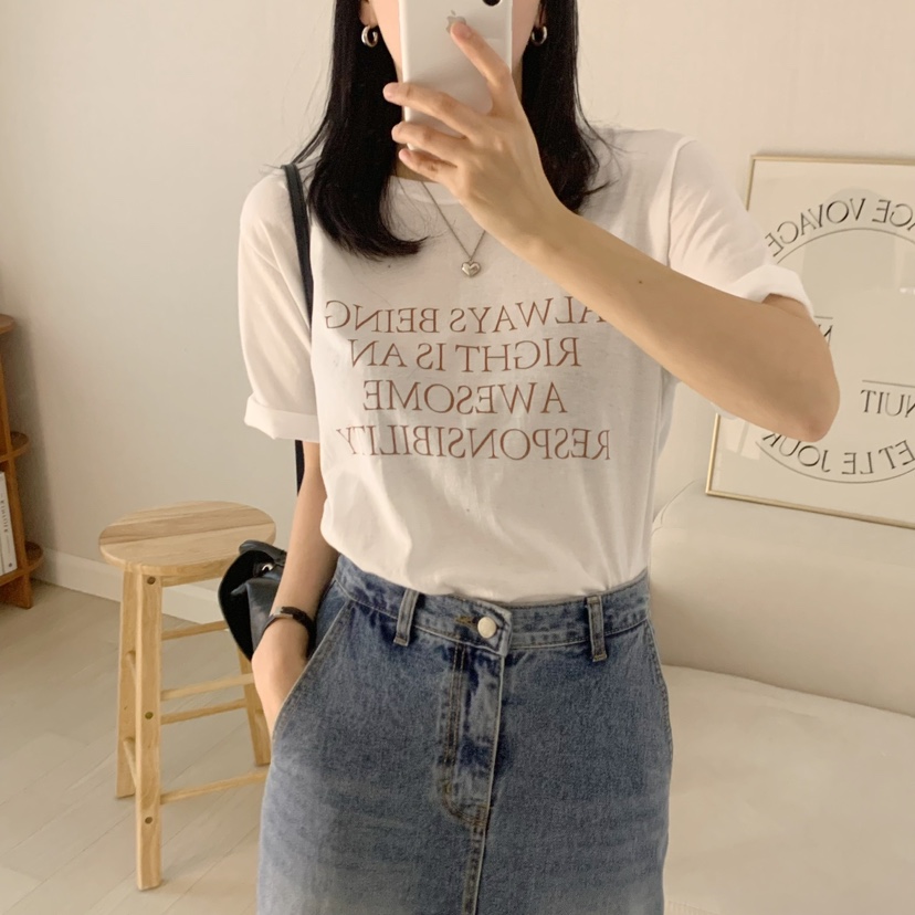 HELLO JINI韓國直郵女裝新款時尚真品休閑職業熱賣25春夏T恤HELLO JINIT恤圖色2