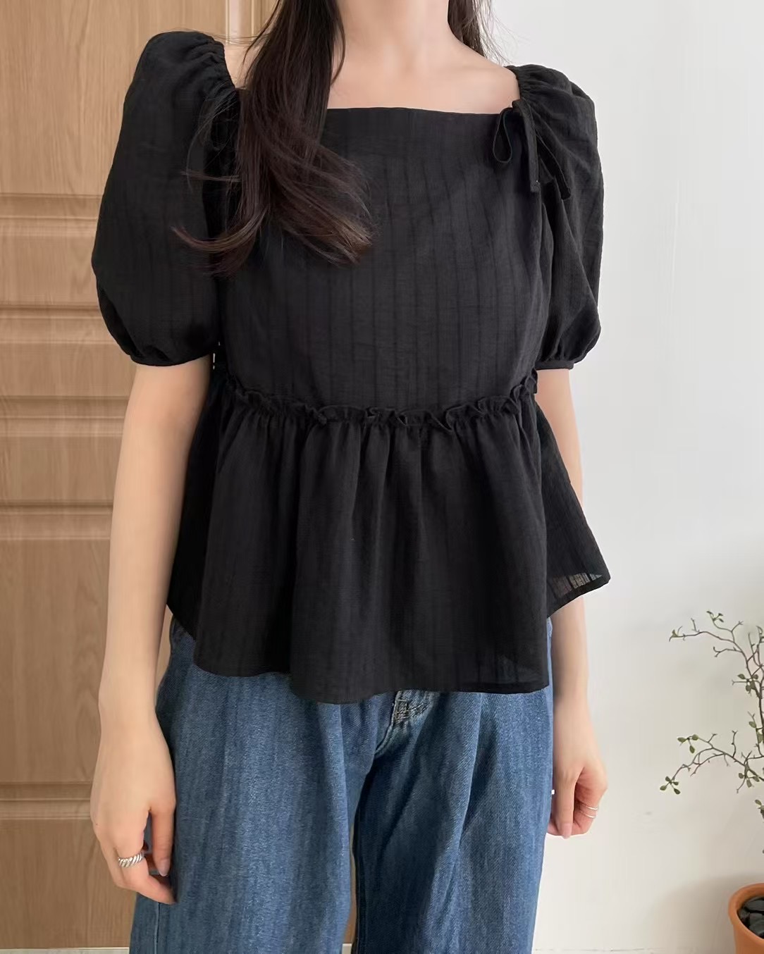 MAGIE東大門代購女士新款25春夏推薦職業人氣時尚襯衫蕾絲衫magie襯衫/蕾絲衫圖色1