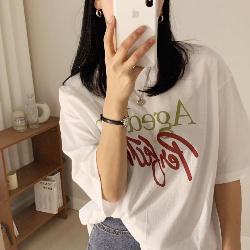 HELLO JINI韓國代購女裝新款25春夏熱賣人氣推薦休閑真品T恤HELLO JINIT恤
