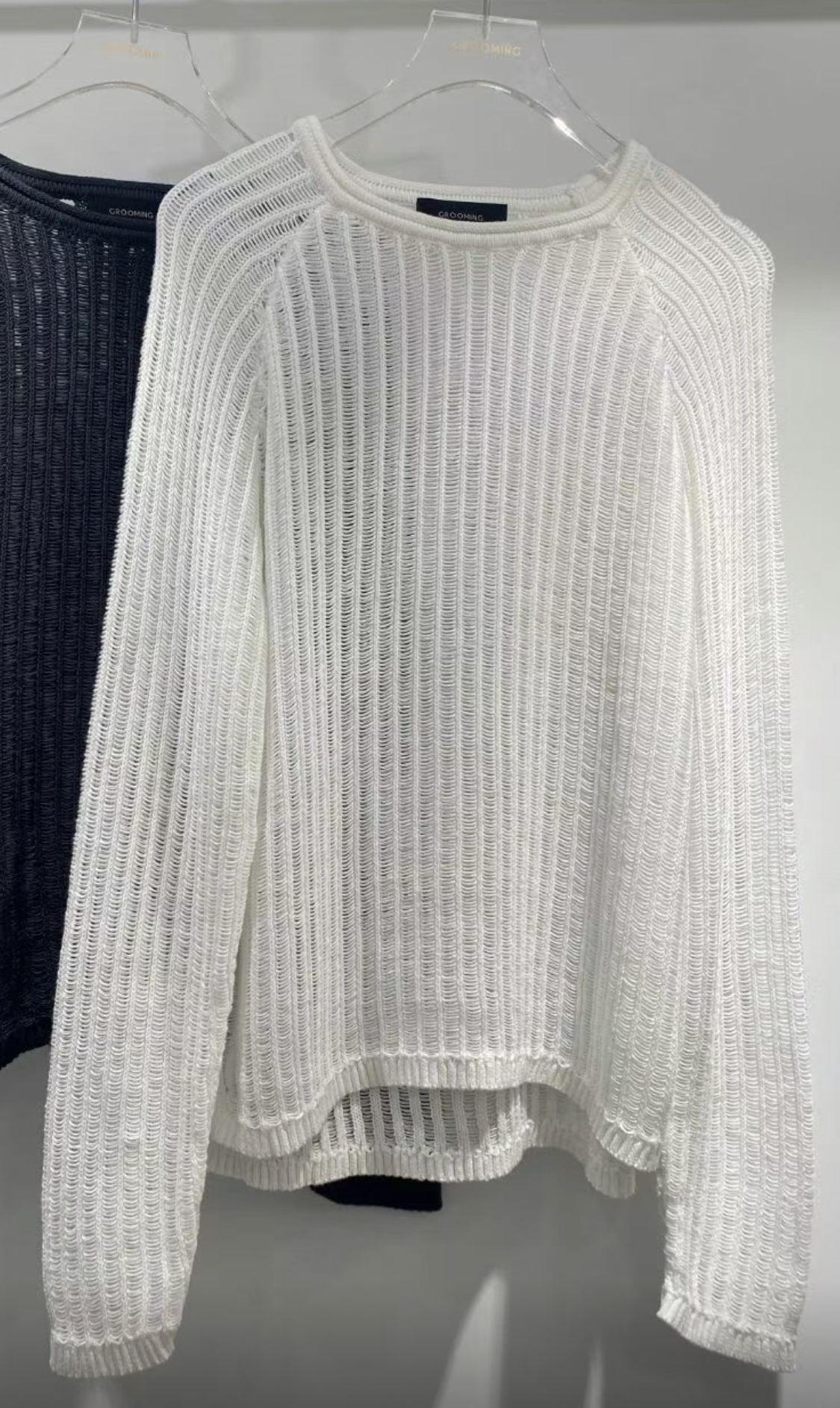 GROOMING韓國代購女士新品真品熱賣時尚25春夏襯衫蕾絲衫透視GROOMING襯衫/蕾絲衫圖色2