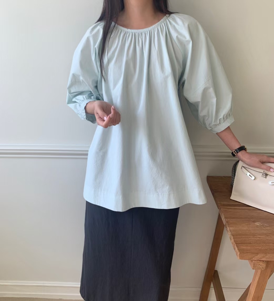 LUCKY ROOM韓國代購女士新款職業25春夏真品襯衫蕾絲衫褶皺LUCKY ROOM襯衫/蕾絲衫圖色2