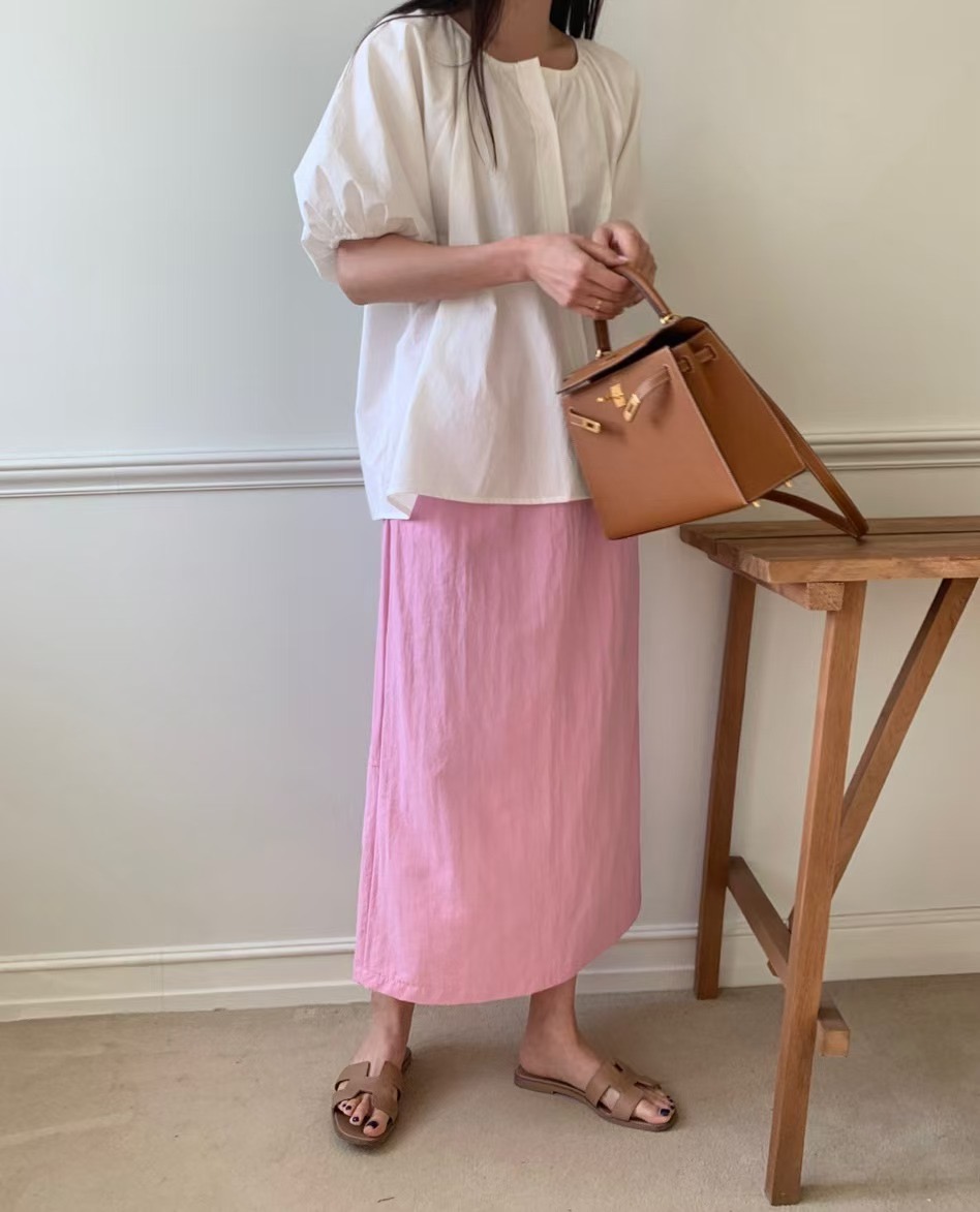 LUCKY ROOM東大門代購女裝新款25春夏職業襯衫蕾絲衫泡泡袖LUCKY ROOM襯衫/蕾絲衫