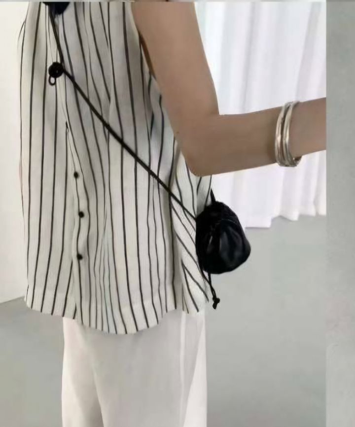 FEMME東大門實拍女士新品休閑真品人氣職業吊帶背心荷葉邊條紋FEMME吊帶/背心