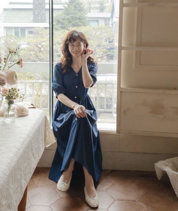FRILL-T韓國代購女士新款推薦25春夏人氣熱賣職業休閑連衣裙FRILL-T連衣裙