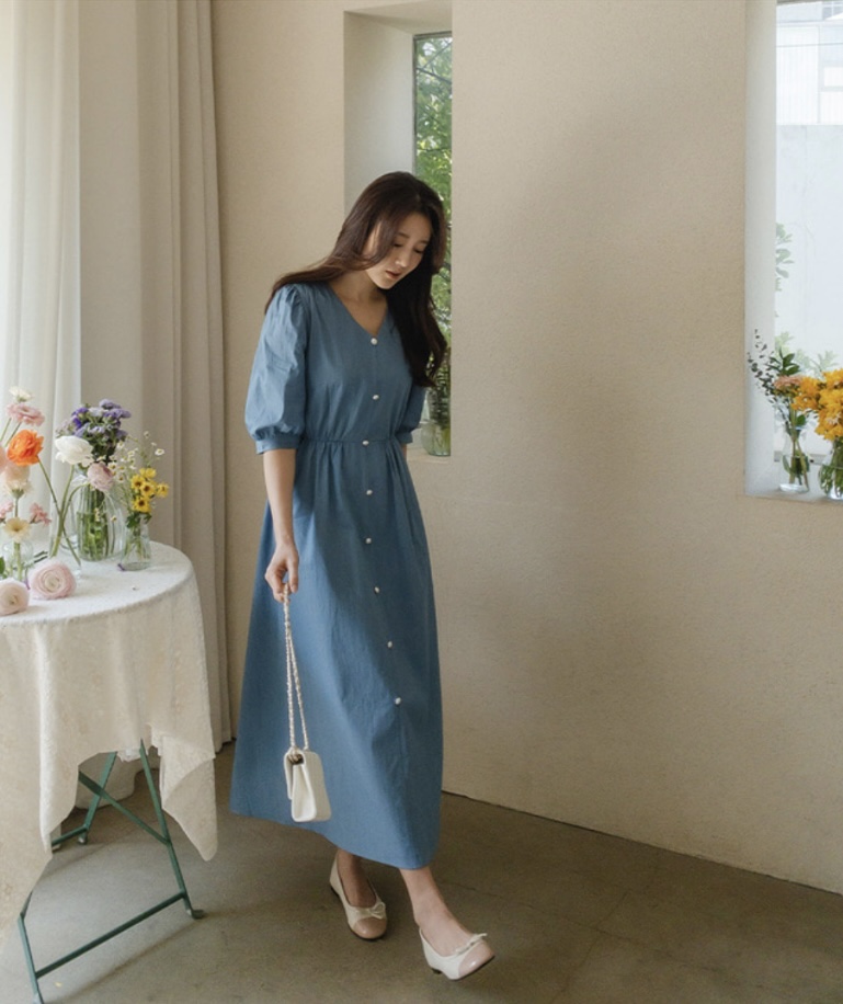 FRILL-T韓國代購女士新款推薦25春夏人氣熱賣職業休閑連衣裙FRILL-T連衣裙