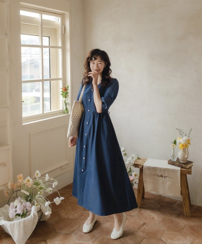 FRILL-T韓國代購女士新款推薦25春夏人氣熱賣職業休閑連衣裙FRILL-T連衣裙
