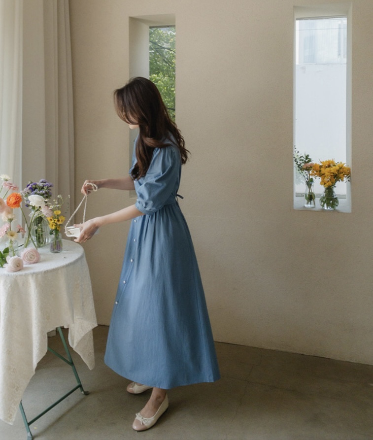 FRILL-T韓國代購女士新款推薦25春夏人氣熱賣職業休閑連衣裙FRILL-T連衣裙