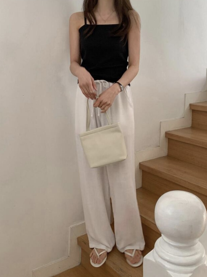 WOOD東大門代購女裝新品人氣休閑真品25春夏熱賣休閑褲亞麻WOOD休閑褲