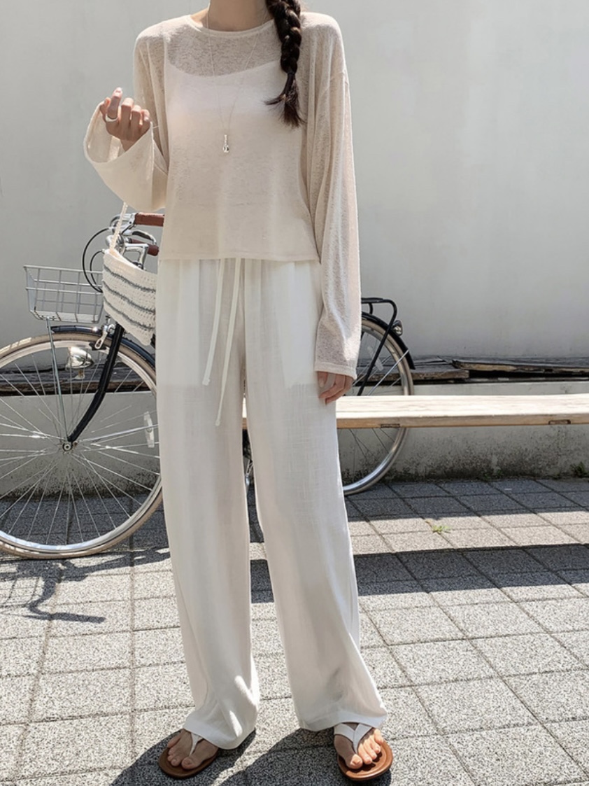 WOOD東大門代購女裝新品人氣休閑真品25春夏熱賣休閑褲亞麻WOOD休閑褲