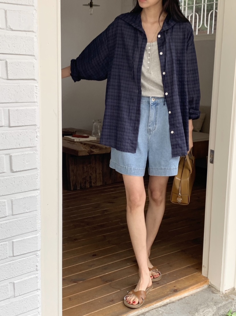 WOOD韓國代購女裝新款真品熱賣人氣推薦時尚襯衫蕾絲衫兜帽WOOD襯衫/蕾絲衫