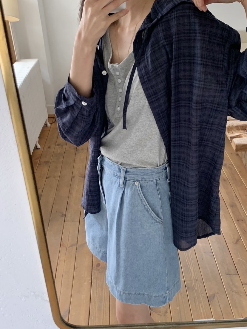 WOOD韓國代購女裝新款真品熱賣人氣推薦時尚襯衫蕾絲衫兜帽WOOD襯衫/蕾絲衫