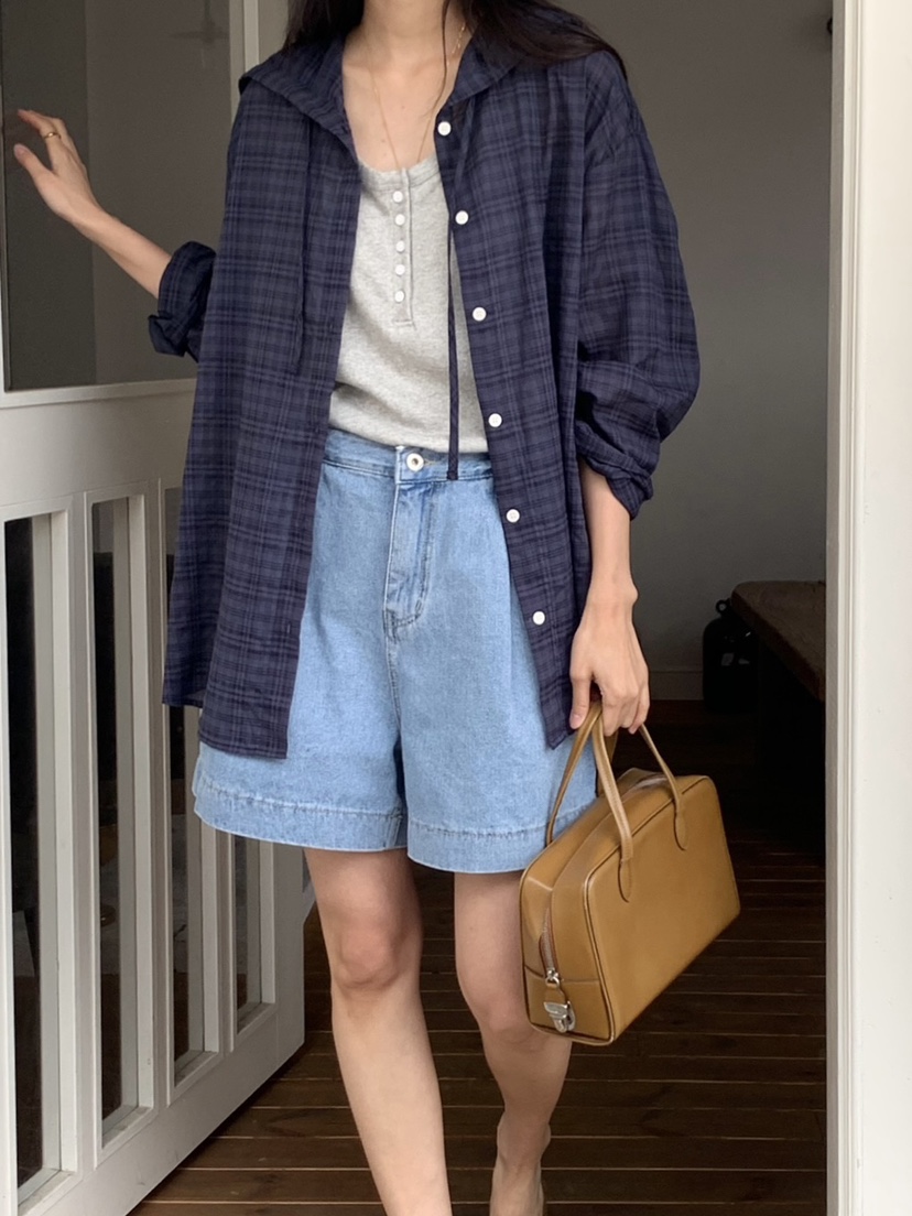 WOOD韓國代購女裝新款真品熱賣人氣推薦時尚襯衫蕾絲衫兜帽WOOD襯衫/蕾絲衫圖色3